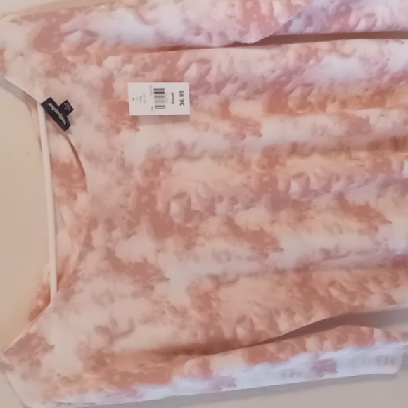 WALLPAPHER BNWT WOMEN'S PINK TIE TYE LONG SLEEVE SHIRT W CRISS CROSS BACK SZ S - Picture 2 of 13